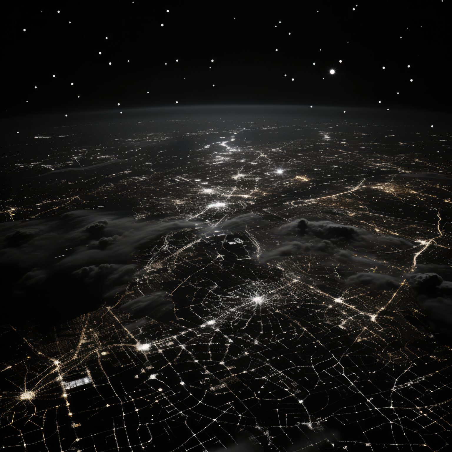 3d rendering dark earth space scaled